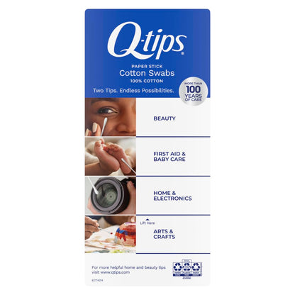 Original Q-tips cotton swabs with paper sticks