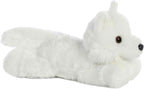 Mini Flopsie white wolf plush side view