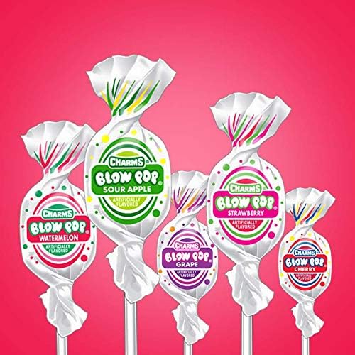 Individually wrapped Blow Pop lollipops assorted flavors