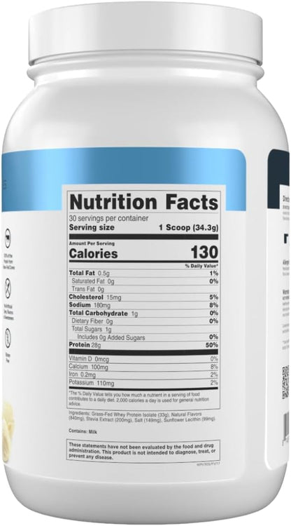 Transparent Labs Grass-Fed Whey Protein product view