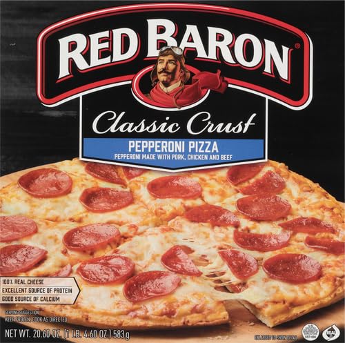 Frozen pepperoni pizza box by Red Baron