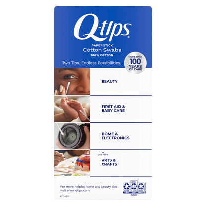 Soft cotton tipped Q-tips swabs for makeup touch-ups