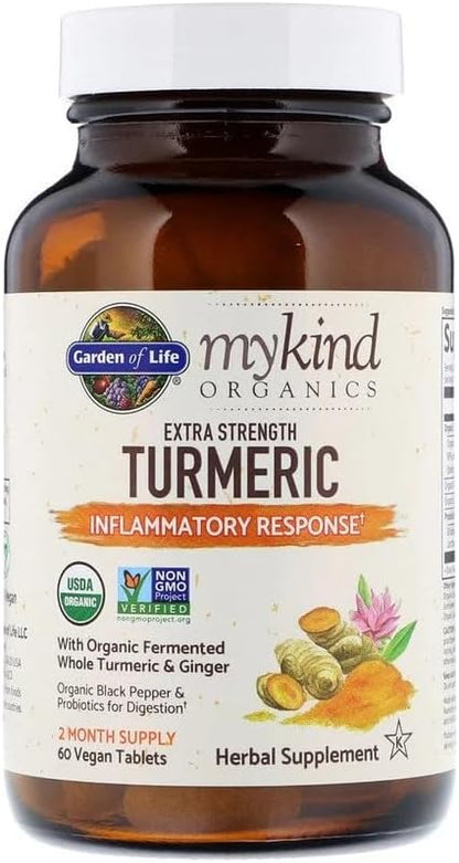 Extra strength turmeric supplement bottle for daily wellness