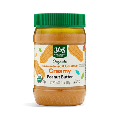 365 by Whole Foods Market organic creamy peanut butter jar
