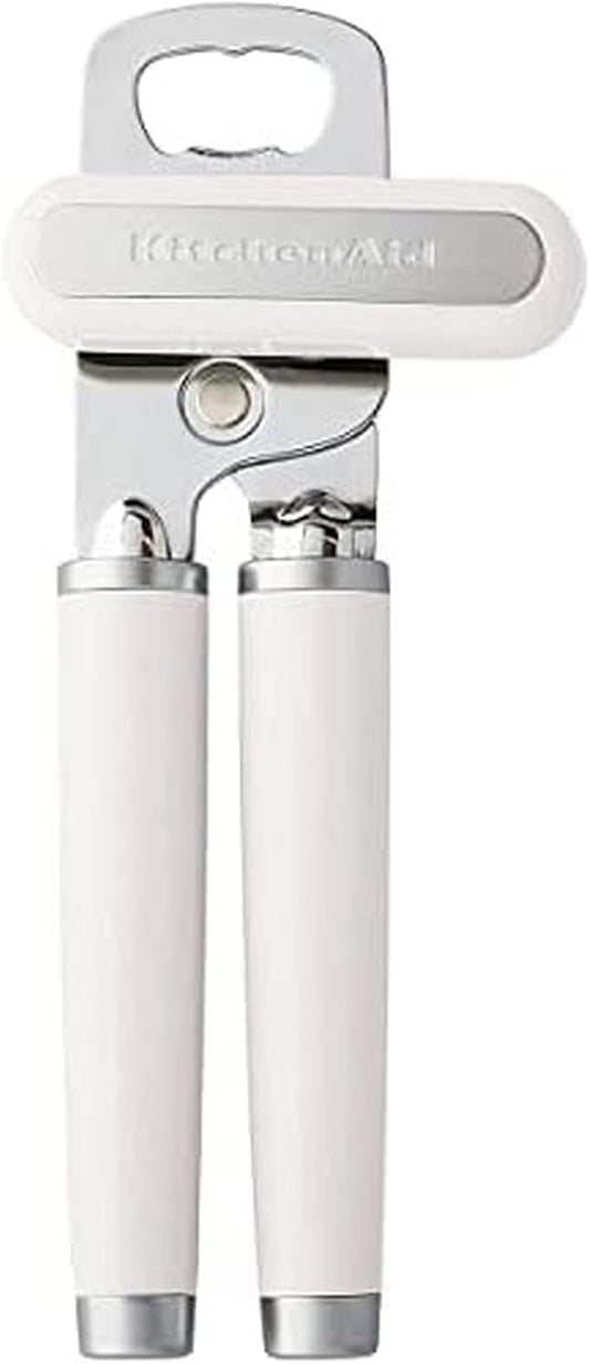 KitchenAid white manual can opener with bottle opener