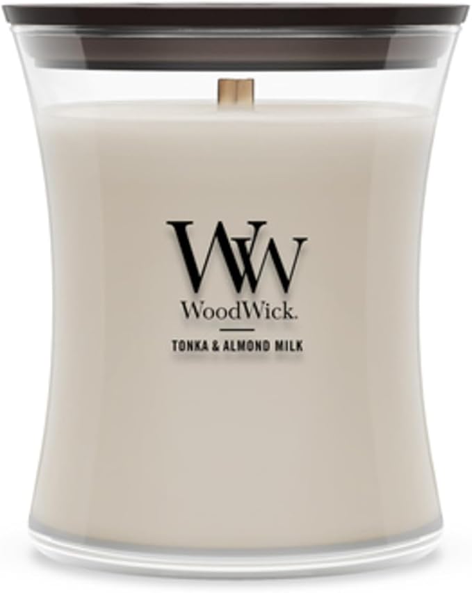 WoodWick Tonka and Almond Milk scented candle 9.7oz