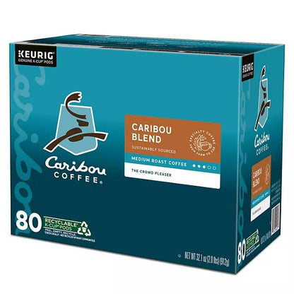 Worldwide Nutrition Bundle Compatible with Caribou Coffee K-Cups Medium Roast – Ground Coffee with Sweet, Spicy & Berry Notes – 80 Count Single-Serve Pods Caribou Blend Coffee K-Cups with Keychain