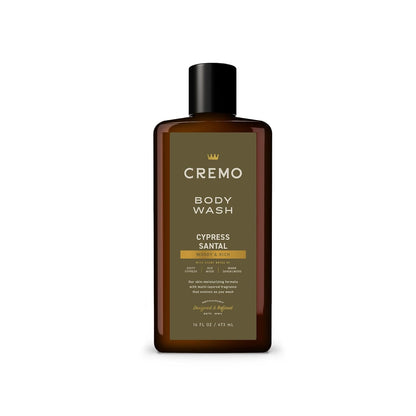 Cremo men's moisturizing body wash in Cypress Santal