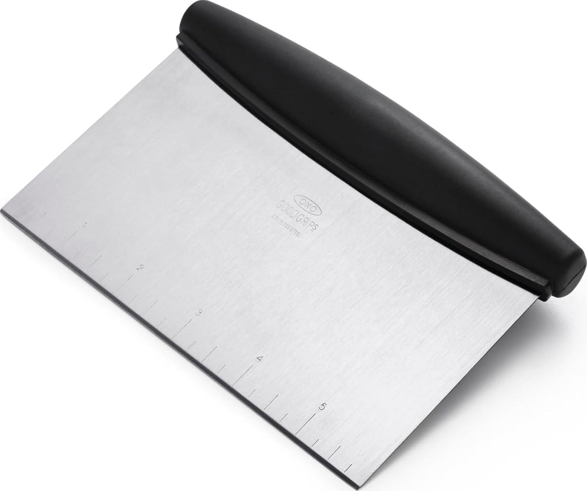 Stainless steel dough scraper with nonslip handle