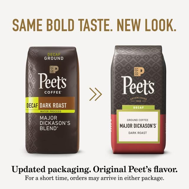 Peet's Major Dickason's decaf ground coffee for drip press or espresso