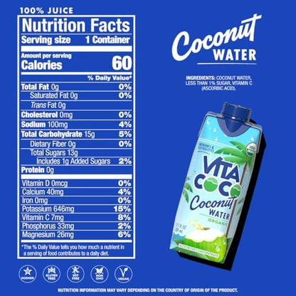 Organic coconut water multipack beverage