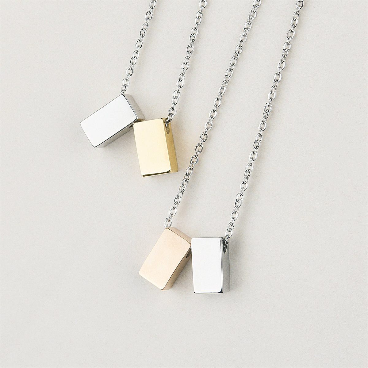 Anavia My Wife My World necklace with two cube charms