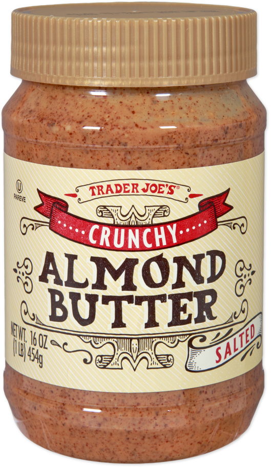 Trader Joe's crunchy salted almond butter jar