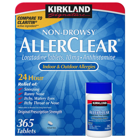 Kirkland Signature AllerClear 10 mg tablets bottle