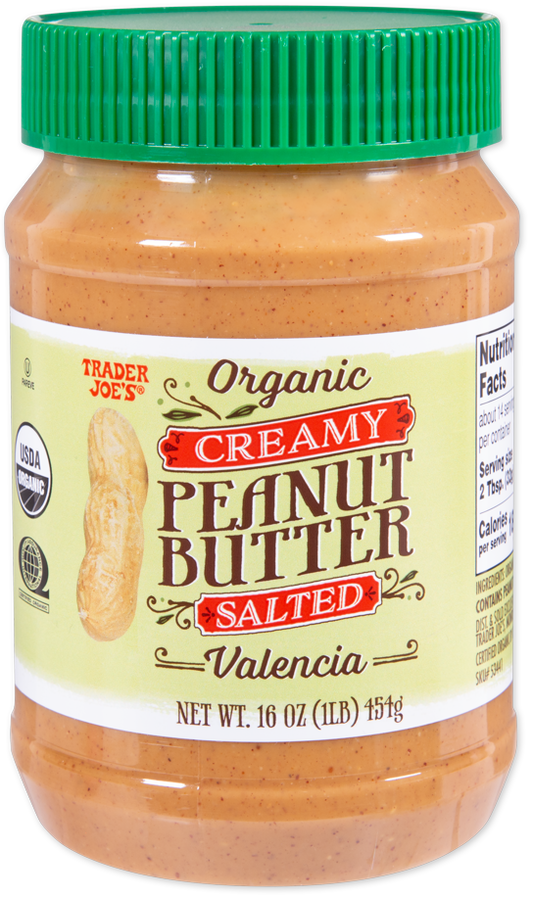 Trader Joe's organic creamy salted Valencia peanut butter