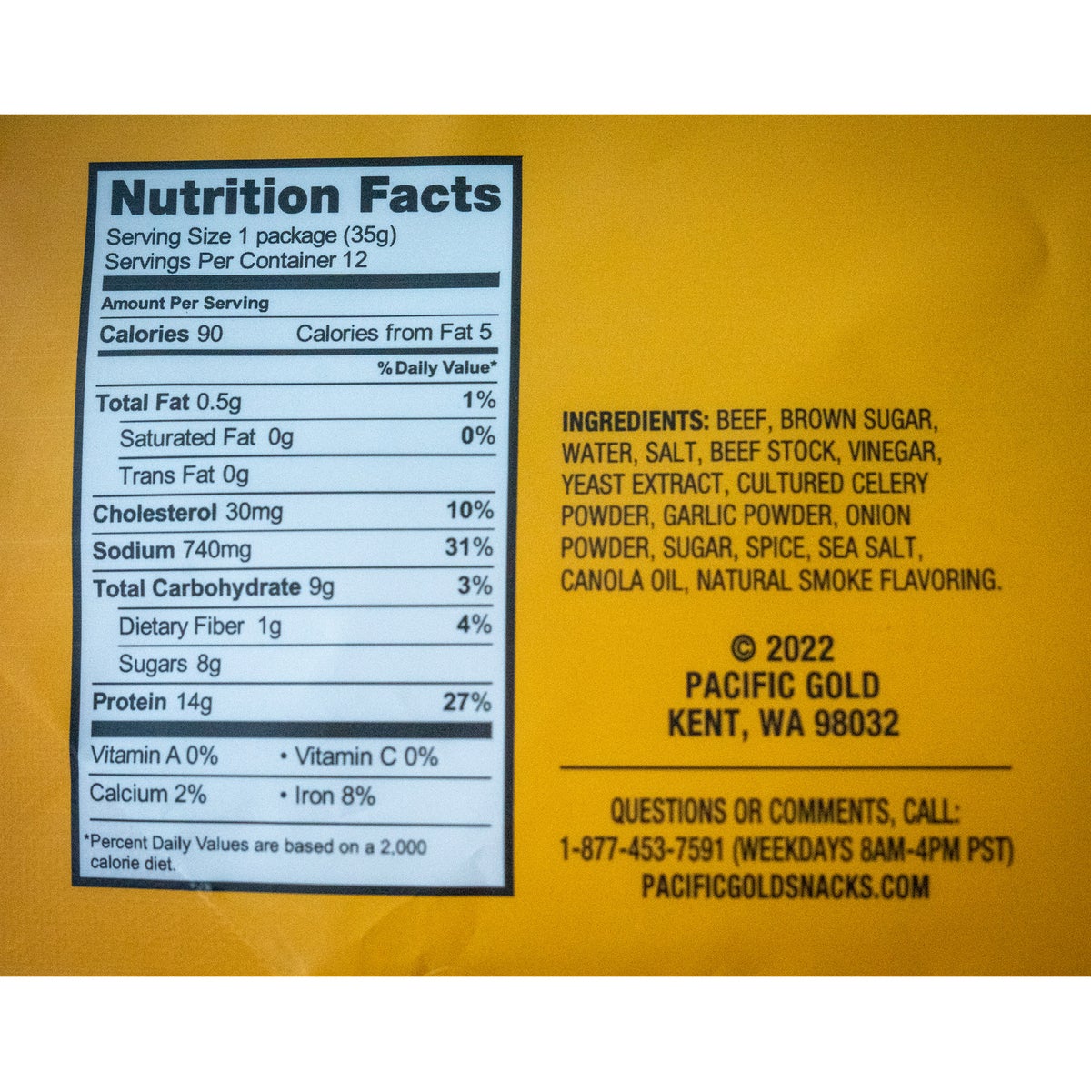 Original Pacific Gold jerky gluten free protein snack