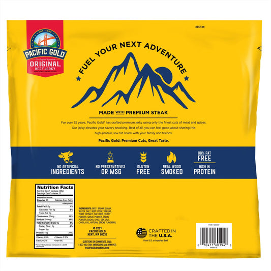 Pacific Gold beef jerky individual 1.25 oz packs