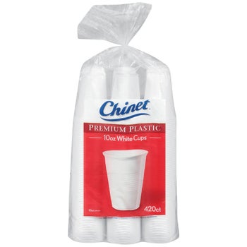 Chinet premium 10 oz white plastic cups 420 count
