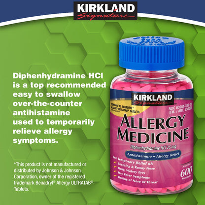 Kirkland Signature diphenhydramine allergy relief tablets