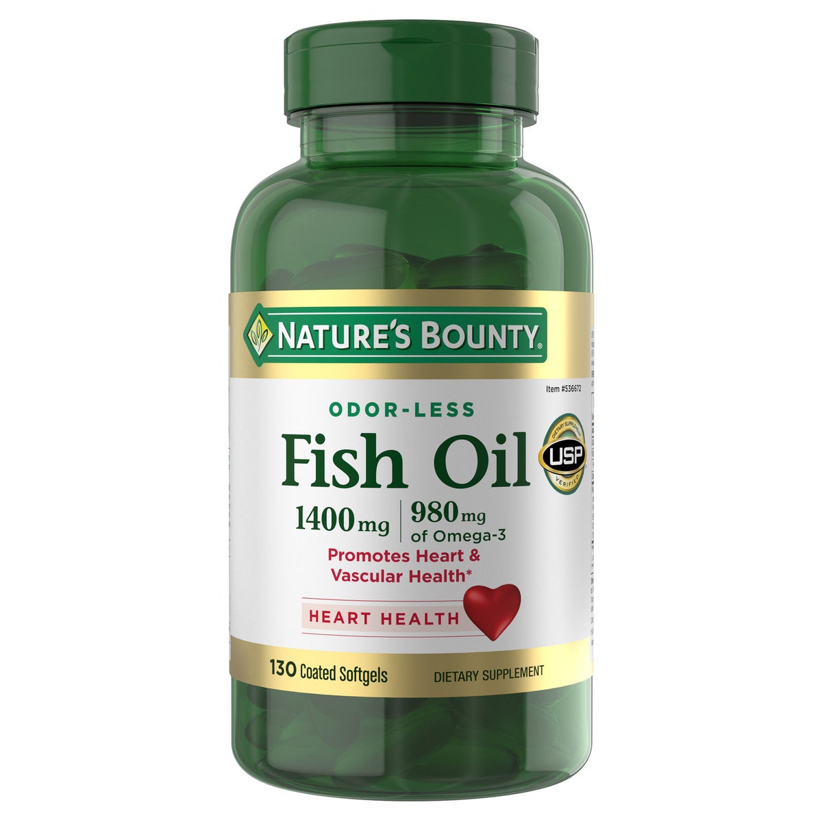 Nature's Bounty Fish Oil 1400 mg bottle front