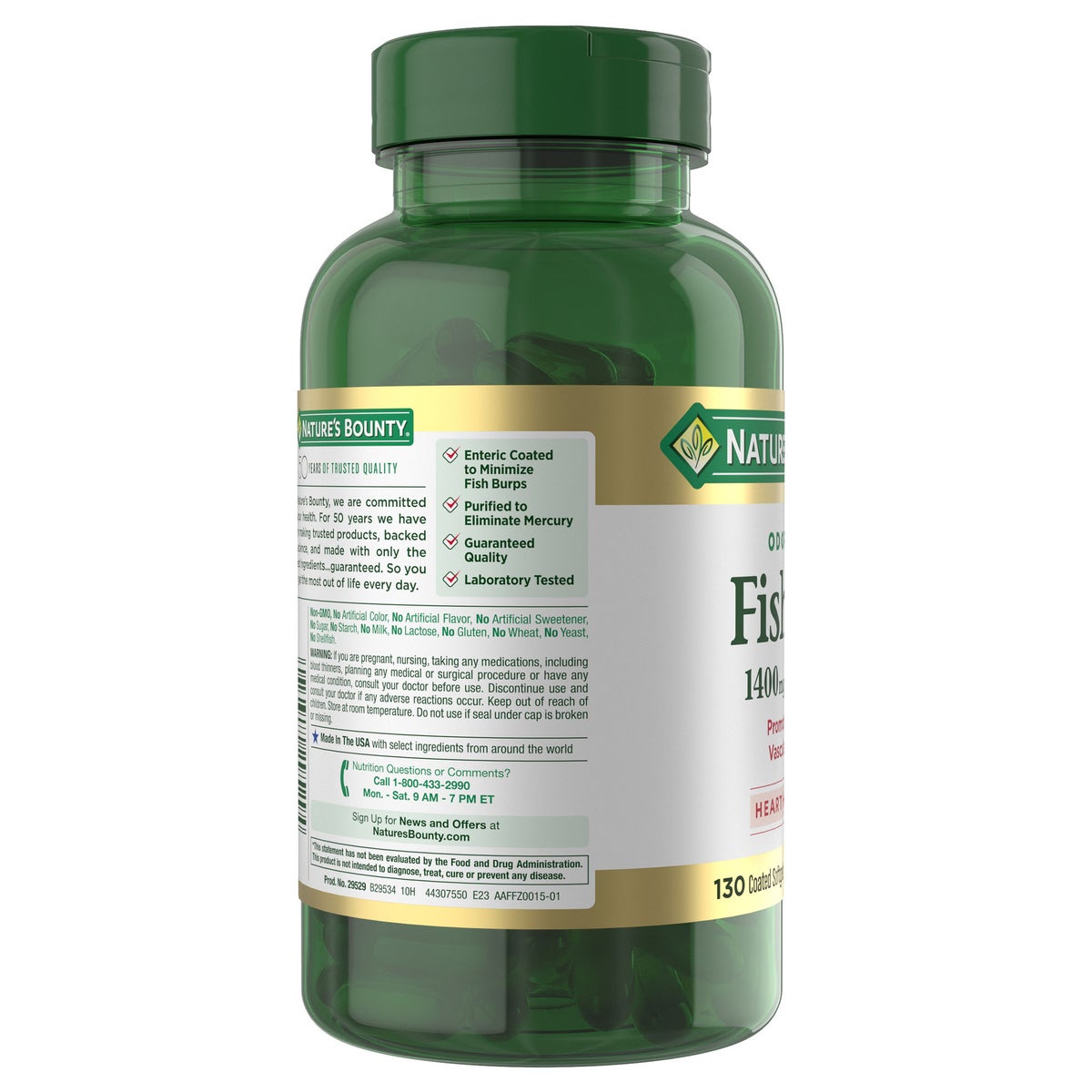 Nature's Bounty Fish Oil coated softgels supplement