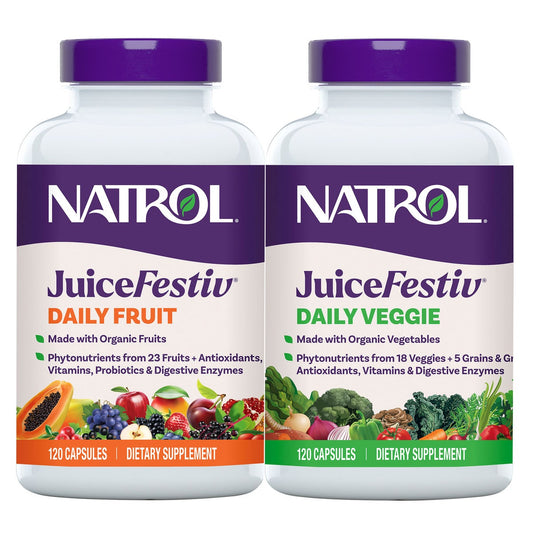 Natrol JuiceFestiv daily fruit and veggie capsules bottle