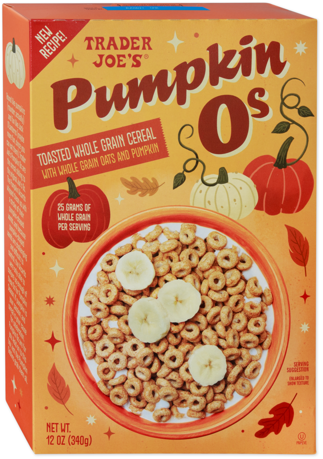 Trader Joe's Pumpkin O's Cereal vegan kosher breakfast cereal