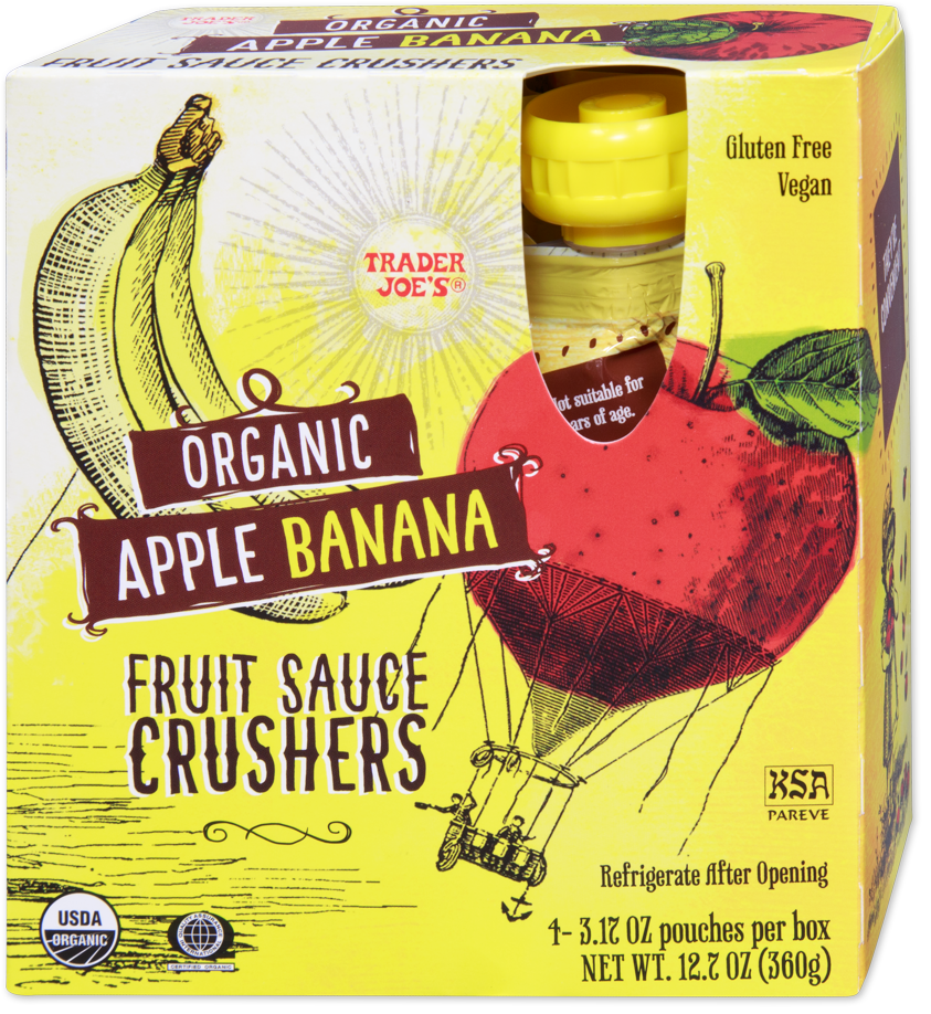 Organic apple banana fruit sauce crushers