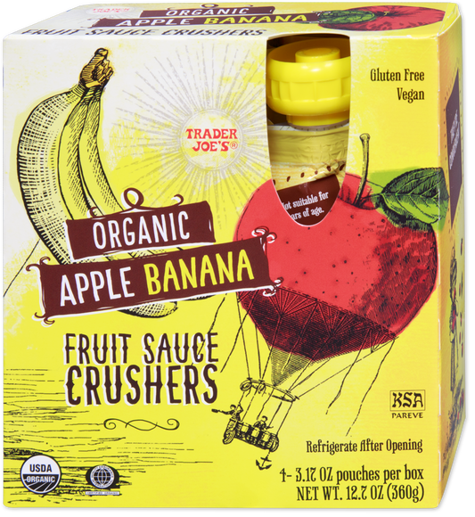 Organic apple banana fruit sauce crushers