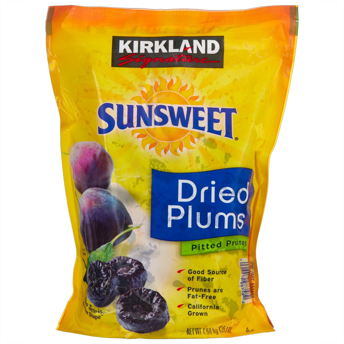 Kirkland Signature Sunsweet whole dried plums 3.5 lbs