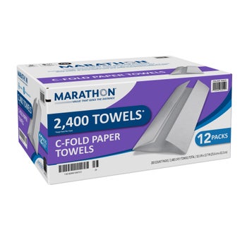 Marathon C-fold 2-ply paper towels 12-count case