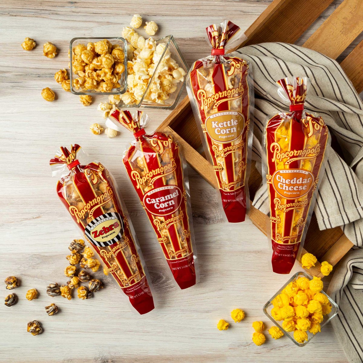 Cheddar cheese tall gourmet popcorn cone
