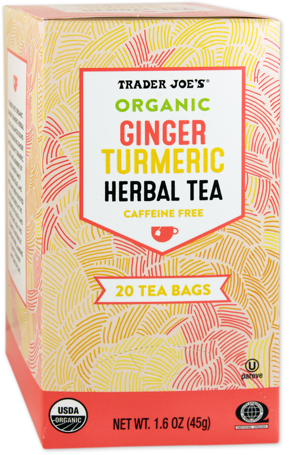 Trader Joe's Organic Ginger Turmeric Herbal Tea box