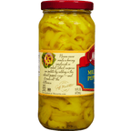 Mezzetta sliced mild banana peppers in glass jar