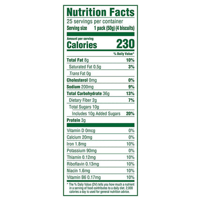 BelVita biscuit serving size and nutrition panel