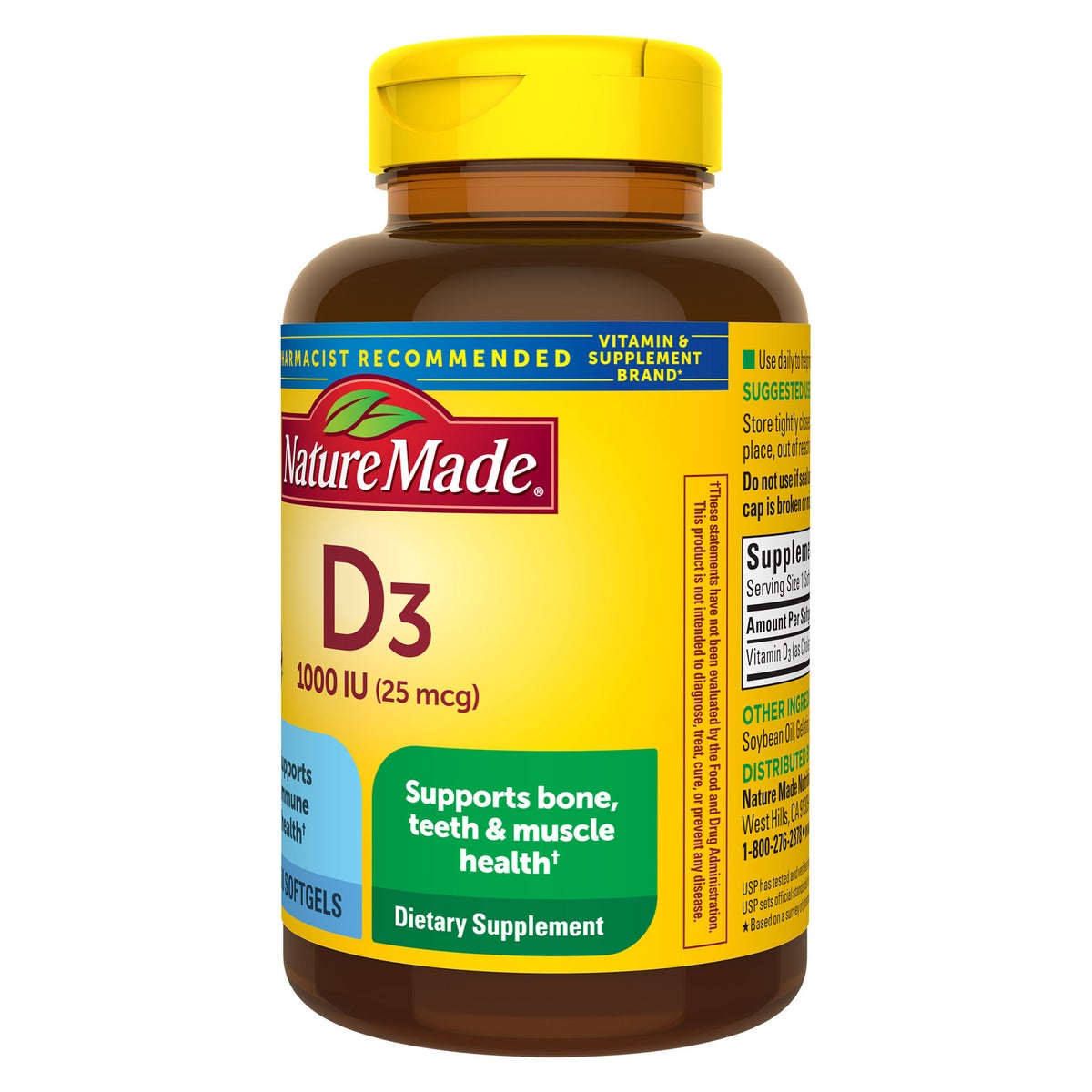 Nature Made Vitamin D3 supplement front label