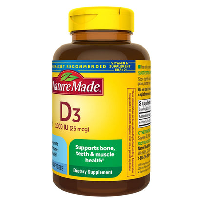 Nature Made Vitamin D3 supplement front label