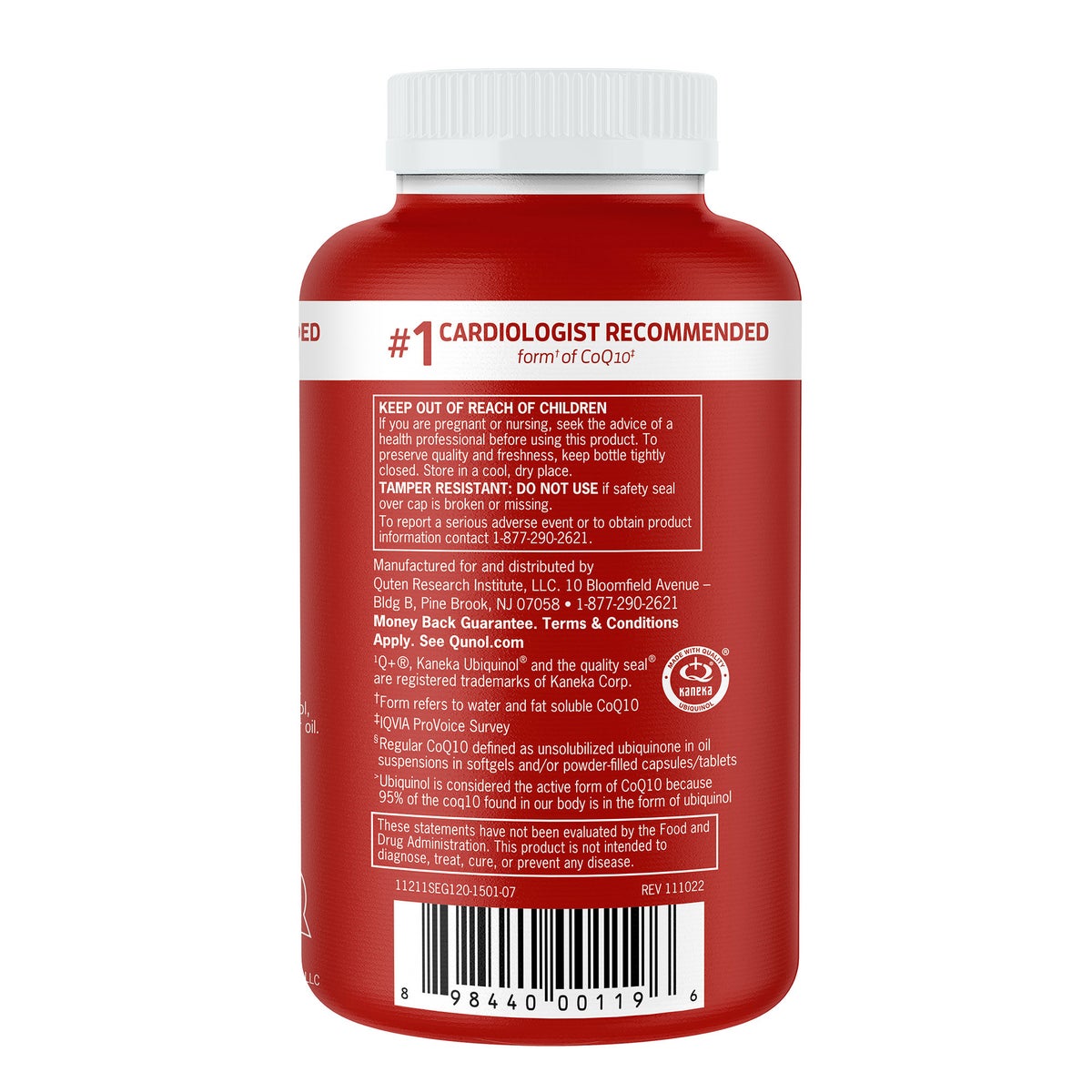 Qunol CoQ10 ubiquinol supplement front label