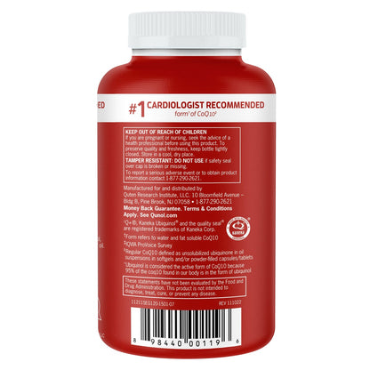 Qunol CoQ10 ubiquinol supplement front label