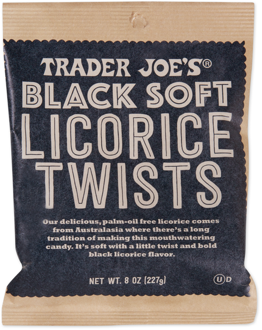 Trader Joe's soft black licorice twists