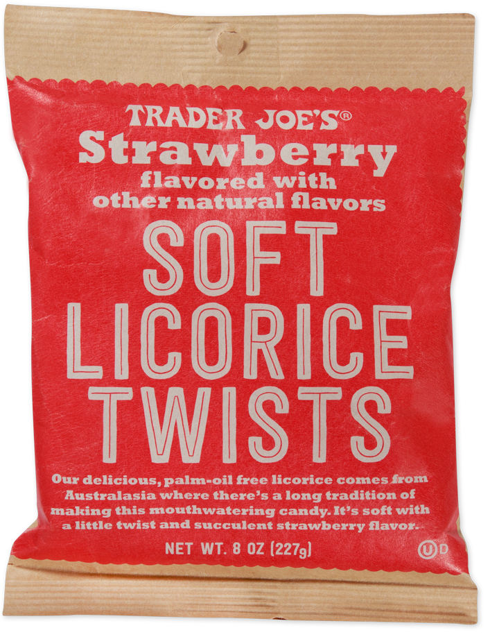 Soft strawberry licorice twists candy