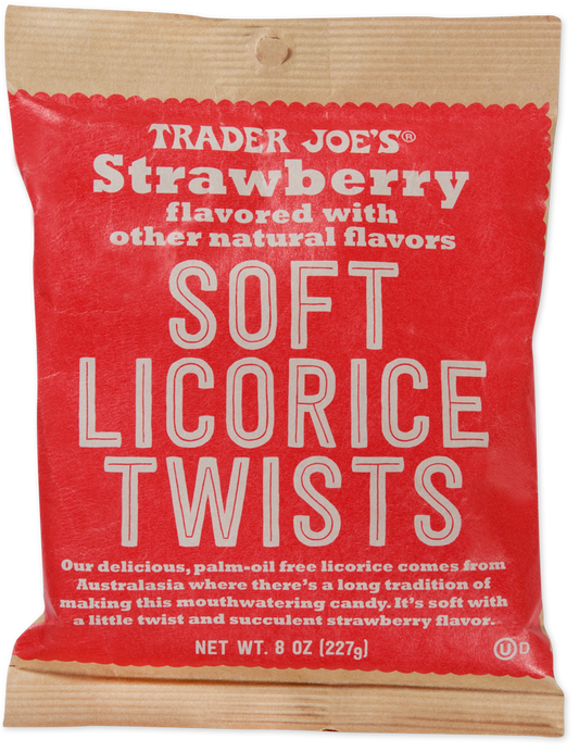 Soft strawberry licorice twists candy