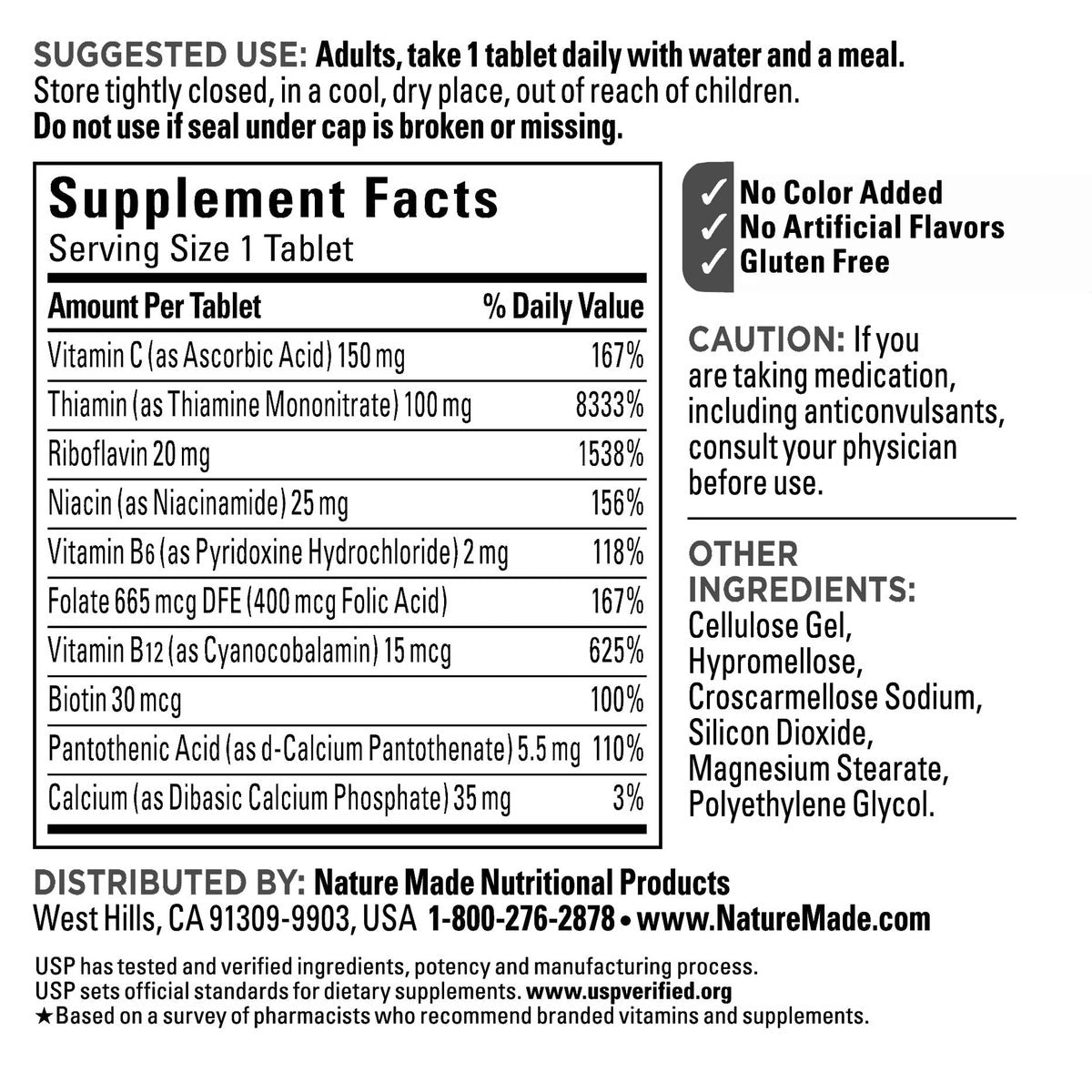 Large-count Nature Made Super B-Complex tablets