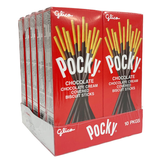 Glico Pocky chocolate cream covered biscuit sticks 10-count