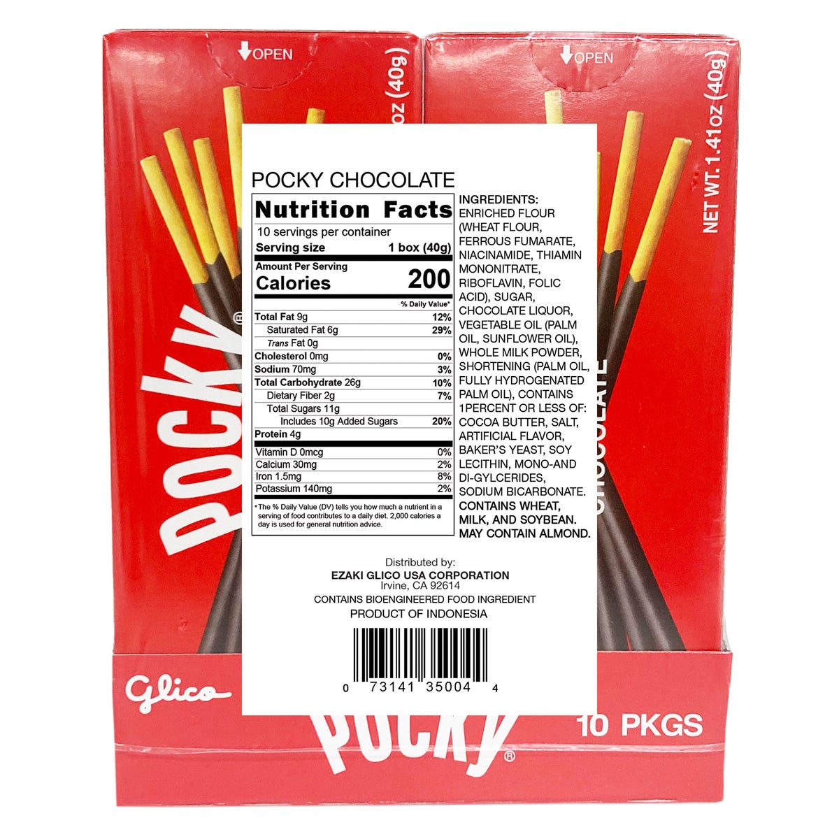 Pocky chocolate biscuit sticks snack box 1.41 oz