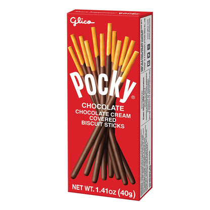 Individual Pocky chocolate snack boxes from Glico