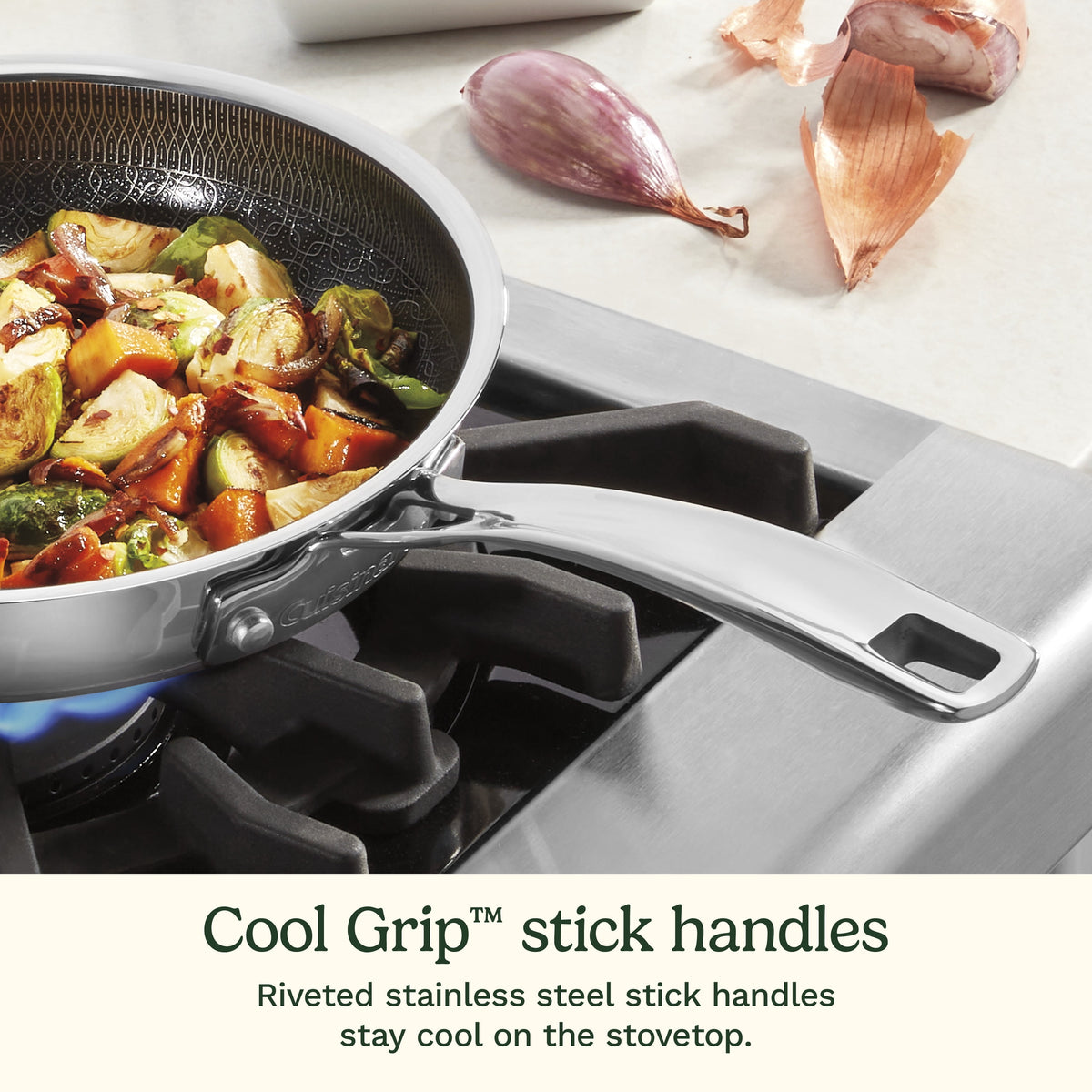 Cuisinart FusionPlus cookware with riveted Cool Grip handles