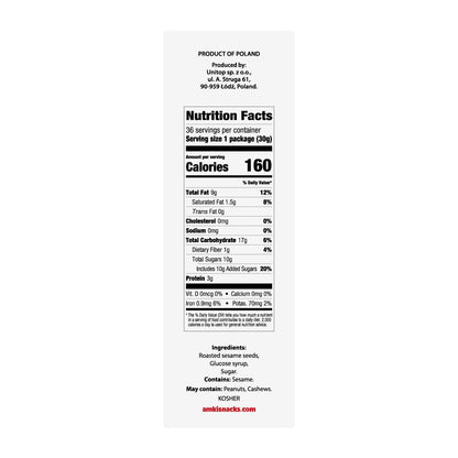 Gluten free sesame thins snack packaging