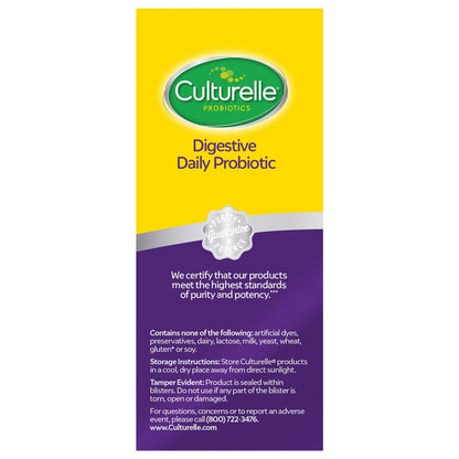 Culturelle daily probiotic supplement bottle front view
