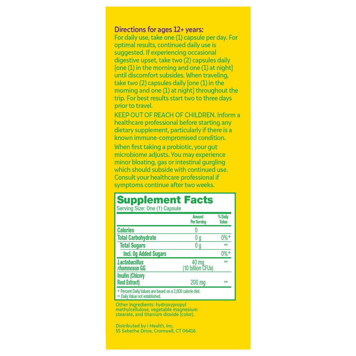 Culturelle probiotic capsules for digestive wellness